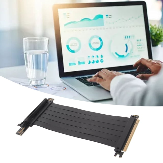 Câble Élévateur PCIE 3.0, Câble d'Extension de Carte Graphique PCIE, Câble d'Extension de Carte Graphique GPU à Angle Droit 90 Haute Vitesse avec Port PCIE, Flexible et Flexible