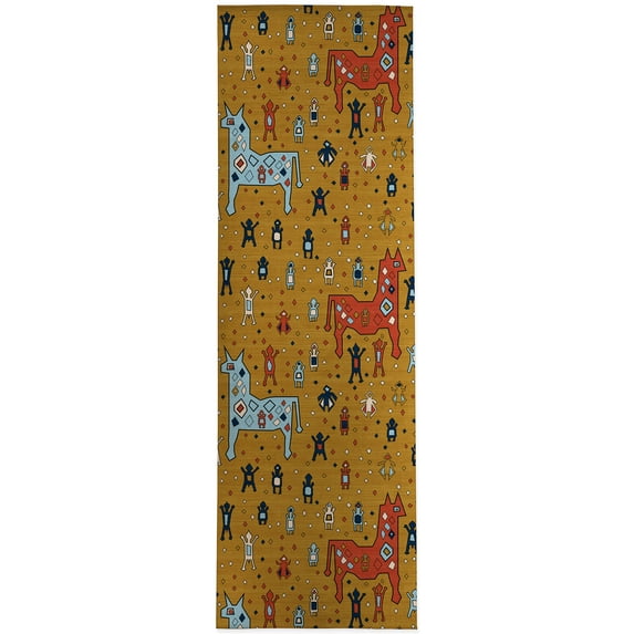 Tortuga Gabbeh Yellow Kitchen Mat by Kavka Designs