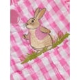 thumbnail image 4 of Toddler Baby Girl Easter Outfit One Piece Easter Overalls Bunny Embroidery Romper Flare Pants Sleeveless Plaid Bow Bell Bottom Jumpsuit, 4 of 5