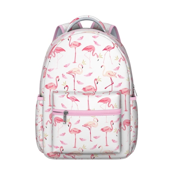 "Flamingo Backpack for Students - Waterproof Laptop Bag with Hidden Pocket, Trendy School Bookbag Gift for College & University"