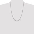 thumbnail image 2 of Diamond2Deal 925 Sterling Silver Rhodium-plated 2mm Loose Rope Chain Necklace for Women 24", 2 of 6