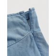 thumbnail image 3 of Light Wash Denim Tiered Ruffle Skirt A-Line Mid-Length Casual, 3 of 4
