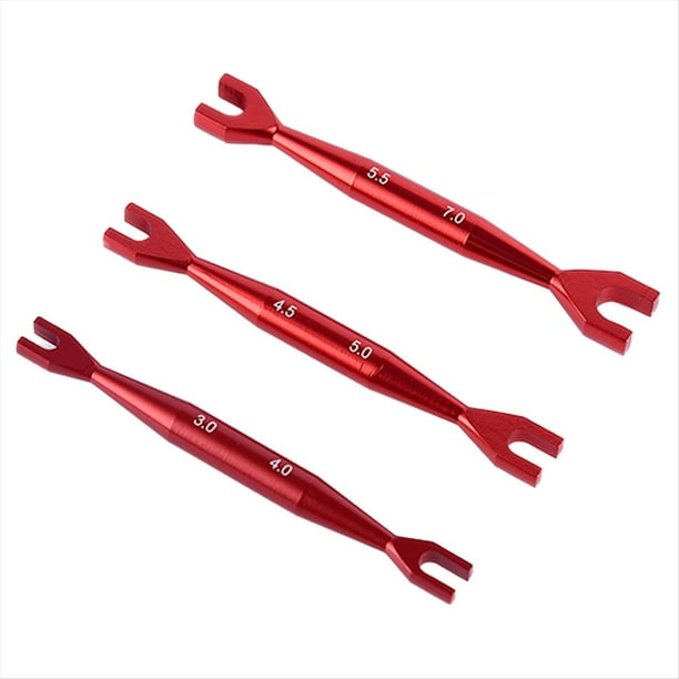 Control Remoto Modelo de Coche Llave Pequeña Multifuncional Llave Universal de Doble Punta para Coches de Control Remoto Rojo