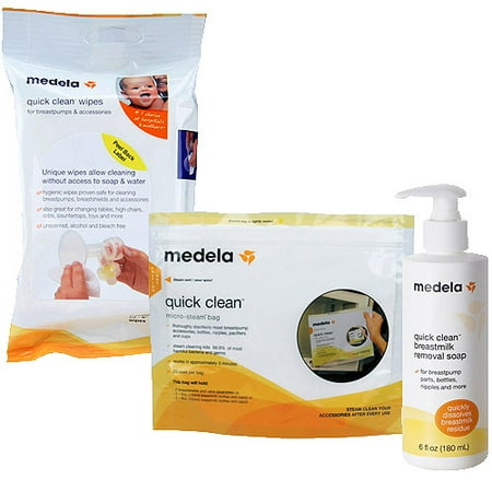 Medela Cleaning Solution Set wtih Bonus Micro-Steam Bags
