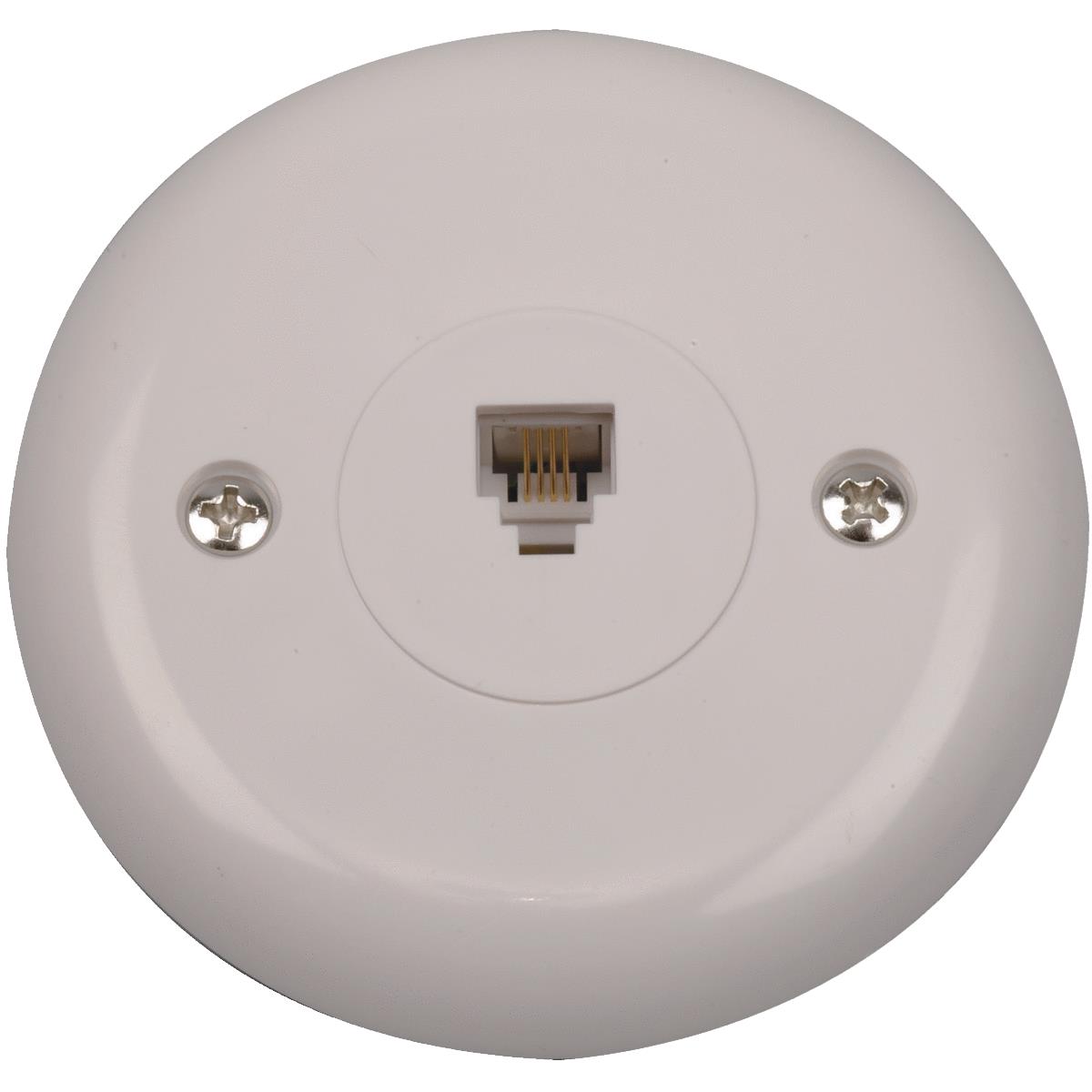 RCA White Flush Mount Round Telephone Jack TP248WHR
