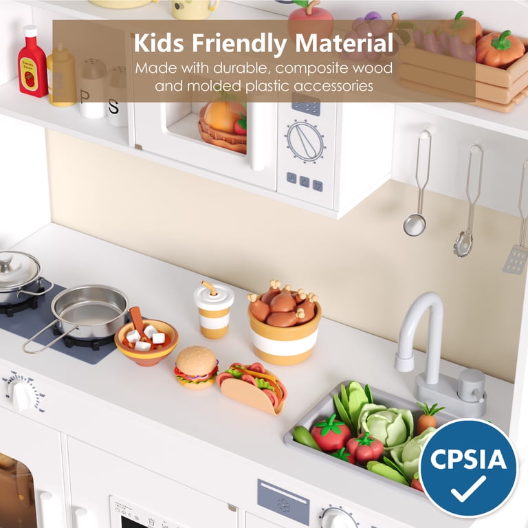 Wooden Kids Play Kitchen with Accessories, 11 Pieces photo 6