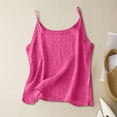thumbnail image 2 of NIEWTR Cotton Linen Tank Tops for Women Sleeveless Tunic Shirts Loose Fit Round Neck Beach Vacation T-Shirt（A01-Hot Pink,L), 2 of 6