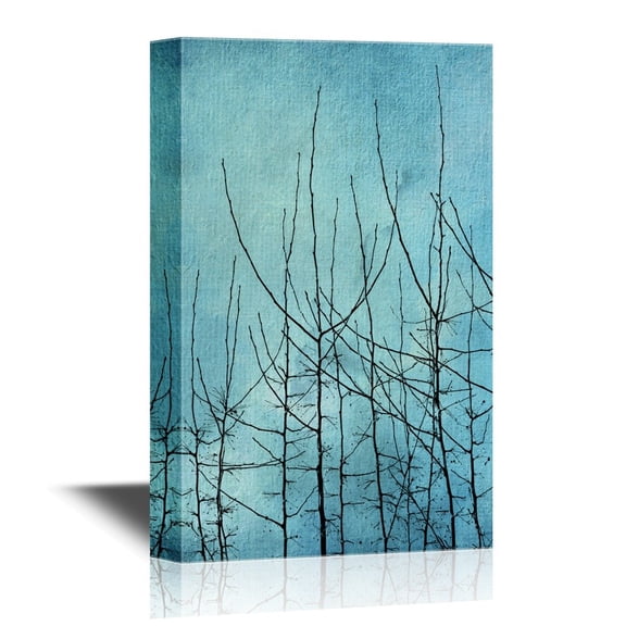 wall26 - Canvas Wall Art - Tree Branches on a Blue Background - Gallery Wrap Modern Home Art | Ready to Hang - 32x48 inches