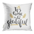 thumbnail image 1 of BSDHOME Yellow Fall Thanksgiving Lettering White for It is Time to Be Grateful Autumn Pillow Case 16x16 Inches Pillowcase, 1 of 1