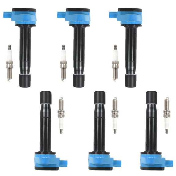 Set of 6 Performance ISA Ignition Coil and Platinum Spark Plugs Compatible with 2008-2012 Honda Accord 3.5L V6 Replacement for UF603