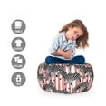thumbnail image 2 of Safari Storage Toy Bag Chair, Wildlife Jungle Zebras on Abstract Vertical Stripes Exotic Fauna Modern, Stuffed Animal Organizer Washable Bag, Small Size, Coral Black and White, by Ambesonne, 2 of 3
