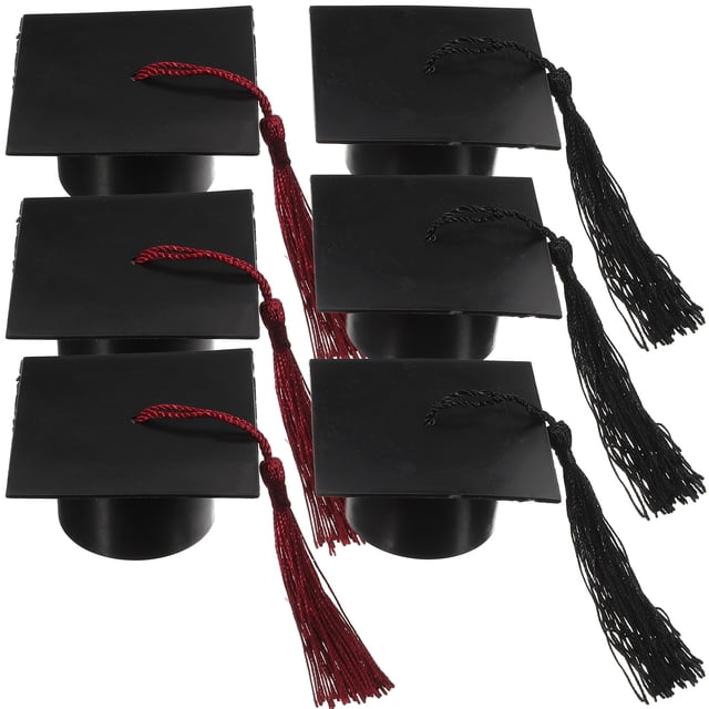 6 PCS Graduación de regalos Caja de graduación Gorro de graduación con cajas de dulces de borla Favores de fiestas