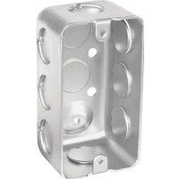 Southwire G19281-UPC 4 x 2 x 1.87 in. Steel Metallic 1-Gang Drawn Handy Box with KO & Raised Ground