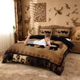 thumbnail image 3 of meiyoeat Vintage Bear Silhouette Duvet Cover Queen For Kids, Rustic Paw Print Queen Bedding For Men,Black Reversible,3-Piece(No Comforter), 3 of 6