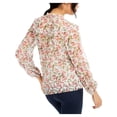 thumbnail image 2 of INC Womens Beige Sheer Floral Long Sleeve V Neck Blouse XS, 2 of 3