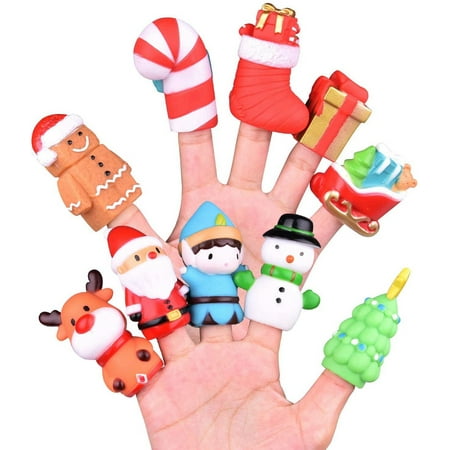 10 Pcs Christmas Finger Puppets, Best Choice for Christmas Stocking Stuffers, Party Favors, Pinata Fillers and Goodie Bag Fillers (Best Party In India)