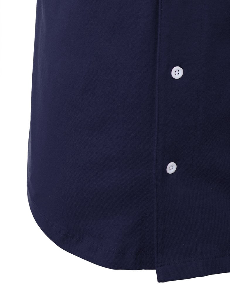 Ma Croix Men's Cotton Baseball Jersey Plain Button Down Short Sleeve Atheletic Sports Tee Shirts