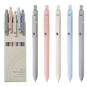 Stylos de Gel Morandi, 0.5mm Fine Point, écriture lisse, stylos rétractables haut de gamme pour le journaling & Notes, Ensemble de cadeaux pour les écoles de bureau pour femmes (5 Pièces)