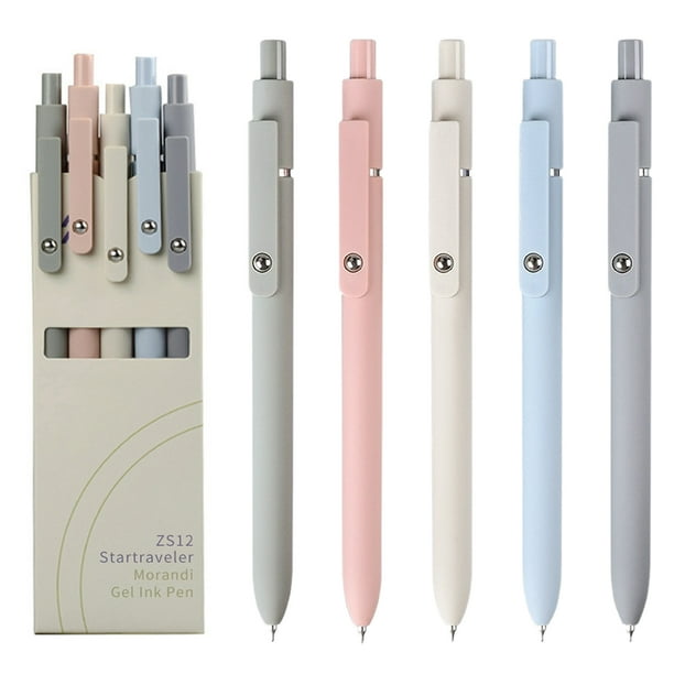 Bolígrafos de gel Morandi, punta fina de 0,5 mm, escritura suave, bolígrafos retráctiles de alta gama para llevar un diario y tomar notas, juego de regalo perfecto para la oficina y la