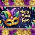 thumbnail image 3 of Colorful Feathers Mardi Gras Banner Gold Masquerade Carnival Backdrop Sparkling Stars Vibrant Confetti Celebration Backdrop for Mardi Gras Party Carnival Celebration Masquerade Ball, 3 of 9