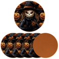 thumbnail image 2 of Scarecrow Luxury Microfiber Leather Round Coasters Set of 6 - 11x11 cm Drink Coasters for Home and Office Use, 2 of 6