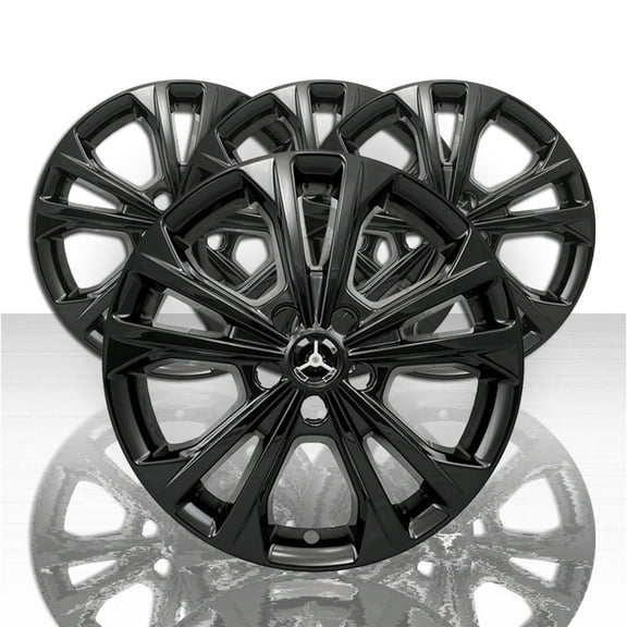 Set of 4 17' 5 Double Spoke Wheel Skins for 2017-2019 Ford Escape - Black