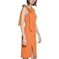 thumbnail image 3 of Calvin Klein Womens Petite Bow Sheath Dress, Orange/2P, 3 of 4