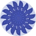 thumbnail image 1 of Ahgly Company Machine Washable Indoor Round Transitional Blue Angel Blue Area Rugs, 4' Round, 1 of 7