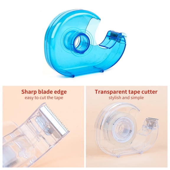 NFTIGB Snail-Shaped Transparent Desktop Tape Cutter and Compact Portable Plastic Adhesive Tape Dispenser Lightweight Ergonomic Manual Handheld Office Supply for 24mm Width Tapes Pink Blue
