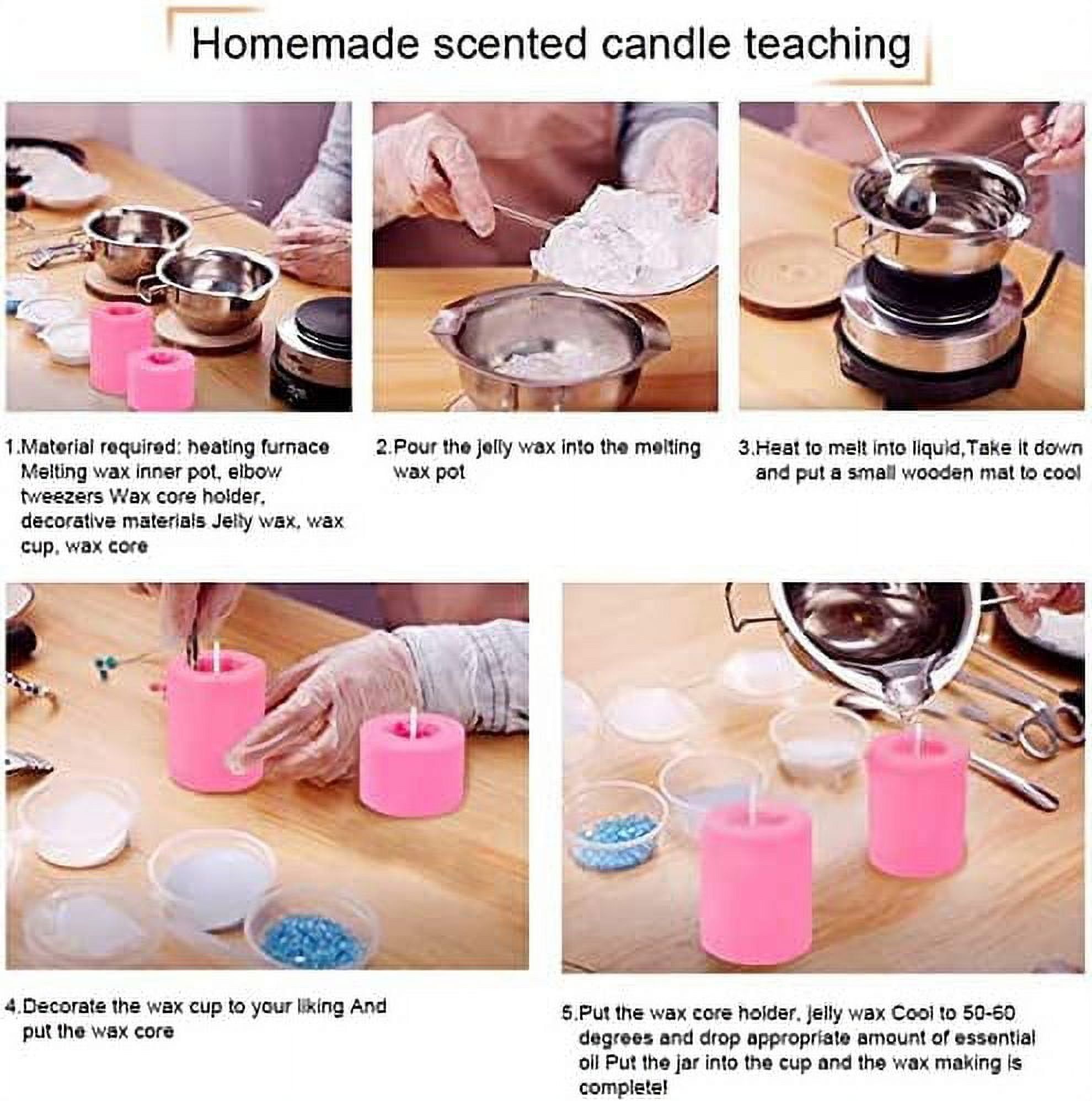 3 Pack 3D Bee Honeycomb Silicone Candle Molds with 50pcs Candle Wicks and Metal Holder for Homemade Beeswax Candle Making Supplies Soaps Lotion Bars Fondant Cake Decorating Clay