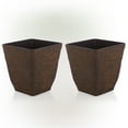 thumbnail image 3 of Alpine Corporation 10" x 11" Stone-Look Planters, Brown, Set of 2, 3 of 14