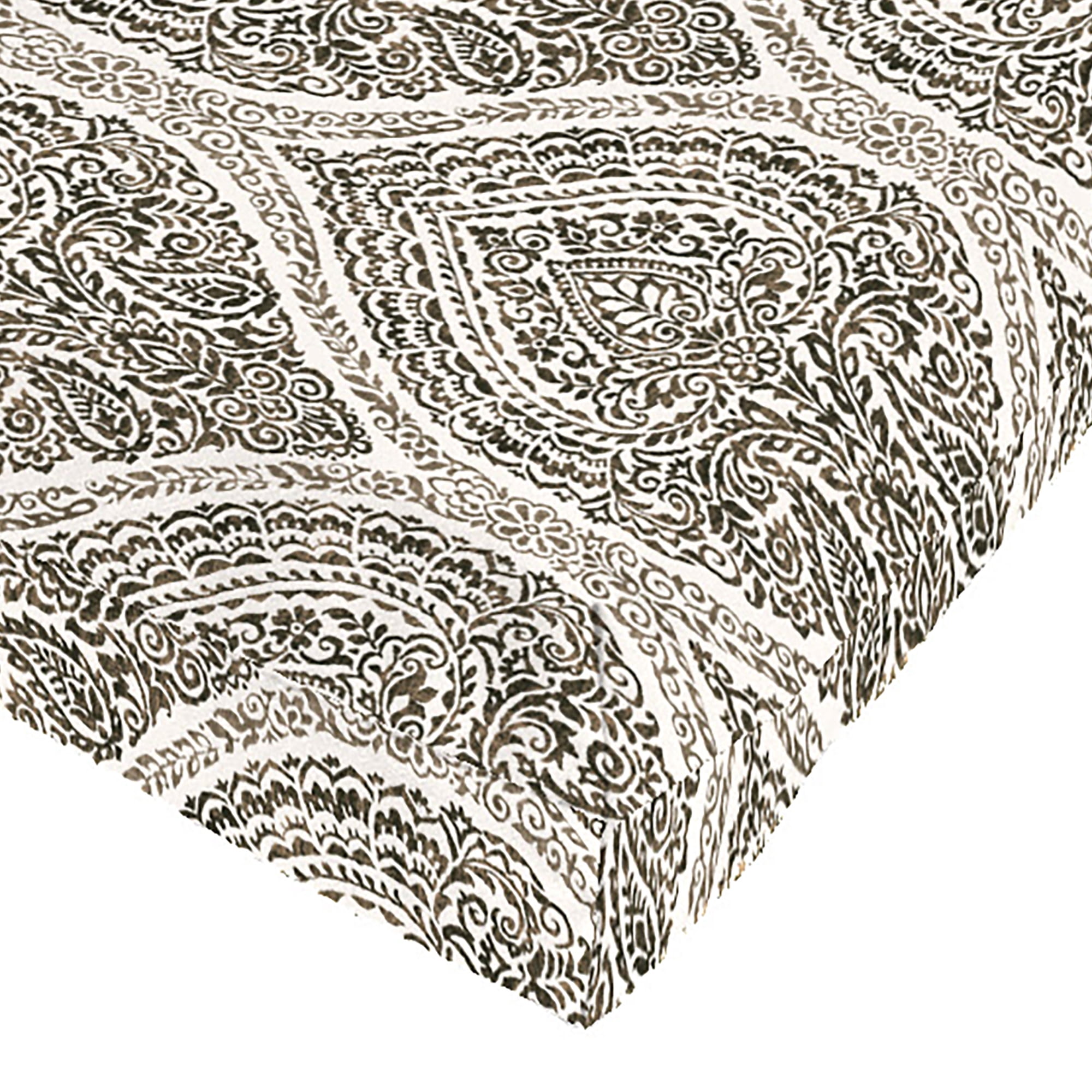 Jordan Manufacturing 44" x 22" Andorra Umber Brown Damask Rectangular Outdoor Chair Cushion with Ties