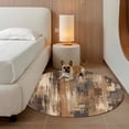 thumbnail image 2 of Brown Abstract Round Area Rug 6Ft Washable Circle Rugs for Bathroom Office, Vintage Geometric Gradient Oil Painting Modern Non-Slip Carpet Floor Mats Indoor Outdoor Carpet Runner Aesthetic Home Decor, 2 of 8