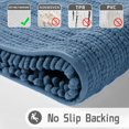 thumbnail image 4 of Alfombra de baño Yimobra, larga, denim, felpilla azul, 140 x 60 cm, 4 of 8