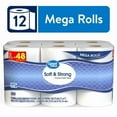 thumbnail image 2 of Soft Strong 2-Ply Toilet Paper Mega Roll 12 Count Septic Safe Absorbent Domestic, 2 of 6
