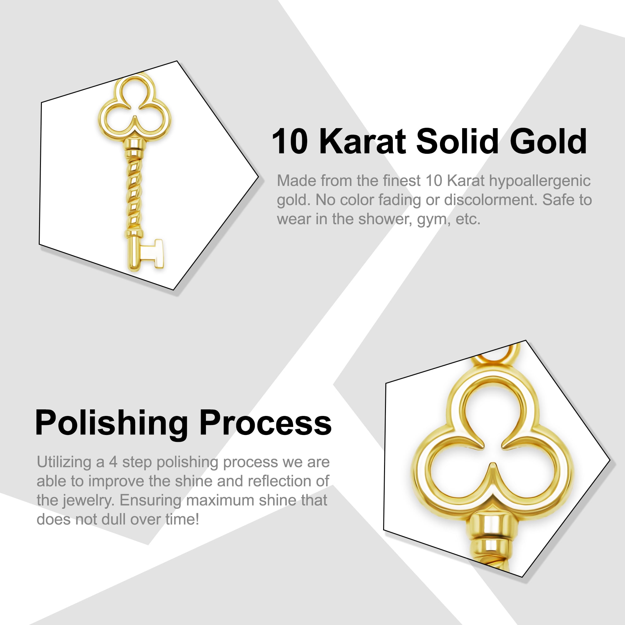 Charm America - Gold Key to Success Charm- 10 Karat Solid Gold