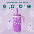 thumbnail image 3 of Reduce Coldee Kids 18 oz Halloween Tumbler with Spill-Proof Straw & Handle. Insulated Stainless Steel, Booberry, 3 of 7