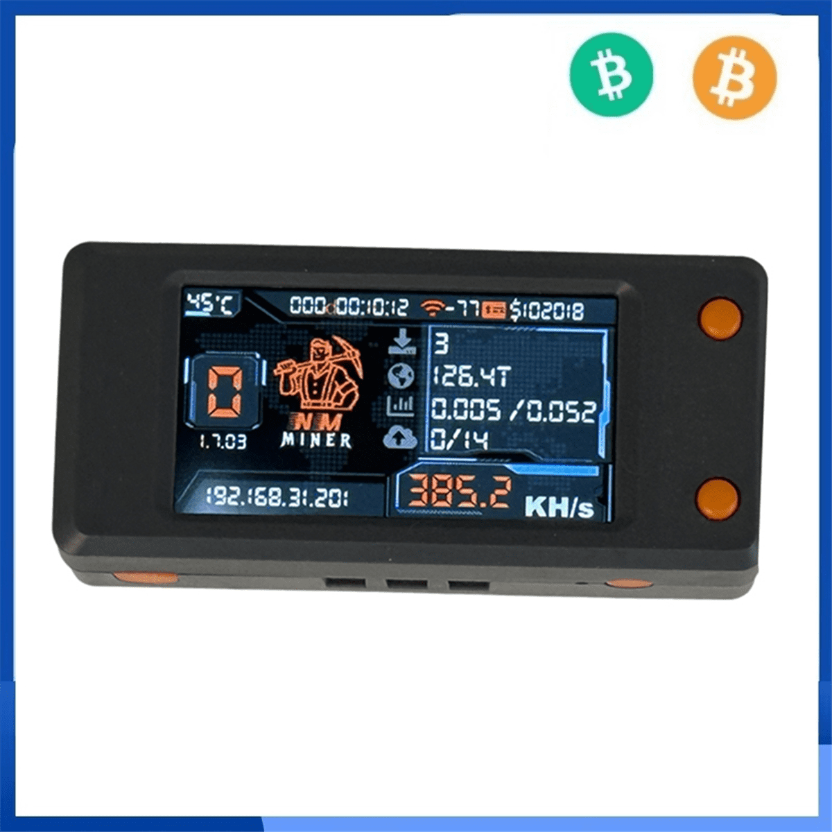 Nerdminer V2 Pro NMMiner 390KH/S BTC Solo Lottery Miner Bitcoin Crypto Miner  BTC Miner Nerd Miner with Color Screen - Walmart.com