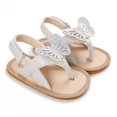 thumbnail image 2 of Ticikt Spring And Summer Children Baby Todller Shoes Boys And Girls Sandals Pinch Toe Solid Color Shiny Bow Hook Loop Comfortable,Color:Silver,Size:0-6 Months, 2 of 7
