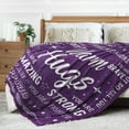 thumbnail image 5 of Get Well Soon Gifts for Women, Warm Hug Blanket with Inspirational Words, Thinking of You Gifts, Cancer Care Gifts for Women, Comfort Soft Healing Blanket 60"x50", Purple, 5 of 5