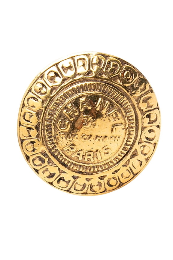Pre-Owned CHANEL Coco Mark 31 RUE CAMBON PARIS Brooch, Gold Plated, Women's
