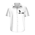 thumbnail image 5 of WREESH Men's Printed Button Down Shirts Short Sleeve Turndown Collar Tops with a Comfortable Fit and Pattern White, 5 of 5