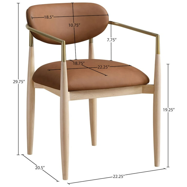 Meridian Furniture Riccio Cognac Vegan Leather Dining Arm Chair