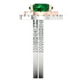 thumbnail image 3 of 2.68 ct Brilliant Round Cut Emerald 18K White/Rose Gold Halo Solitaire with Accents Engagement Bridal Wedding Ring Band Set size 6.25, 3 of 7