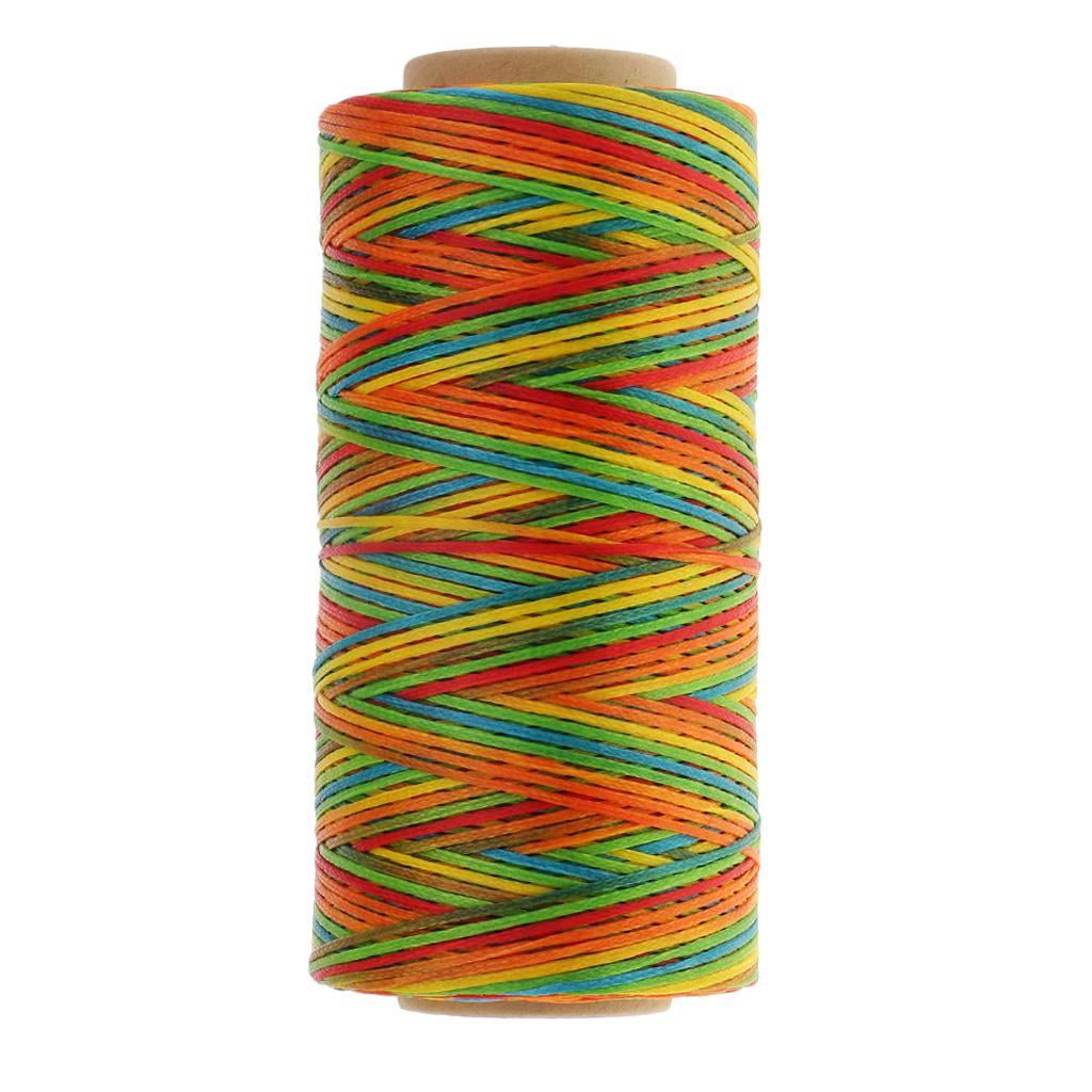 200M 150D 1mm Rainbow Leather Sewing Waxed Thread Cord for DIY Leather Craft 