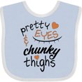 thumbnail image 3 of Inktastic Pretty Eyes and Chunky Thighs Brown Hearts Boys or Girls Baby Bib, 3 of 4
