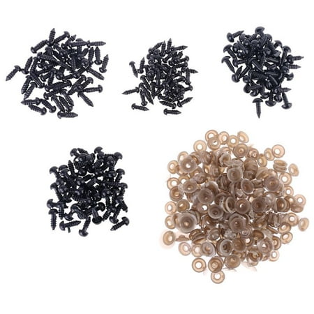 

150Pcs Plastic Screw Eyes & Noses with Washers for DIY for Doll Making Material