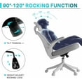 thumbnail image 5 of Ergonomic Office Chair M903, High Back  Mesh Desk Chair with Wheels, Adjustable Lumbar Support, Headrest, Grey, 5 of 7