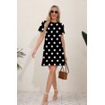 thumbnail image 1 of 2024 Nouvelle Robe d'Été Élégante Mode Décontractée Imprimée Ajustée Manches Courtes Col Rond Midi Robe de Bureau Femmes FJH, 1 of 6