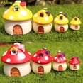 thumbnail image 2 of Colorful Miniature Terrarium Craft Decorations Mini Mushroom House Micro Landscape Garden Accessories GREEN M, 2 of 8